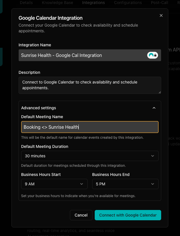 Connect Google Calendar