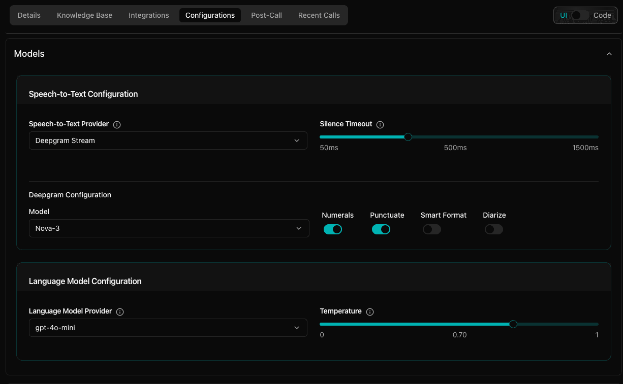 Configuration settings