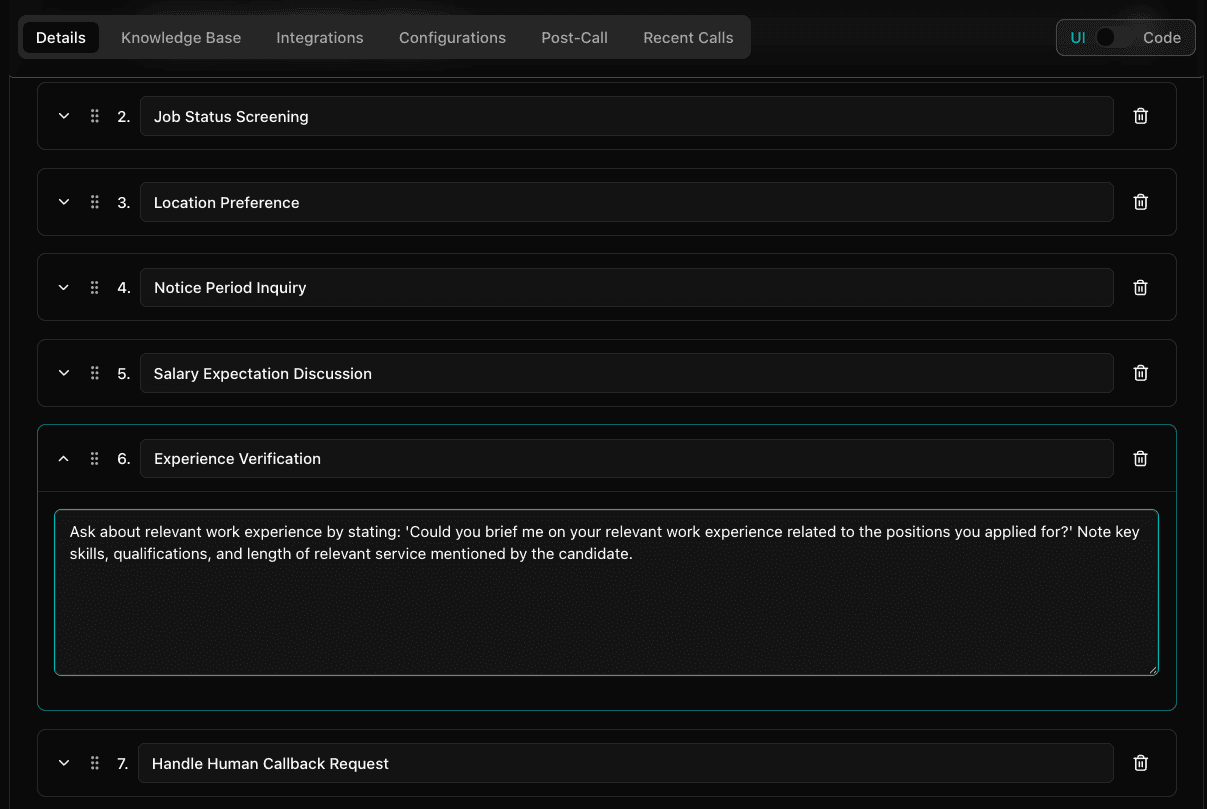 Customizing agent details
