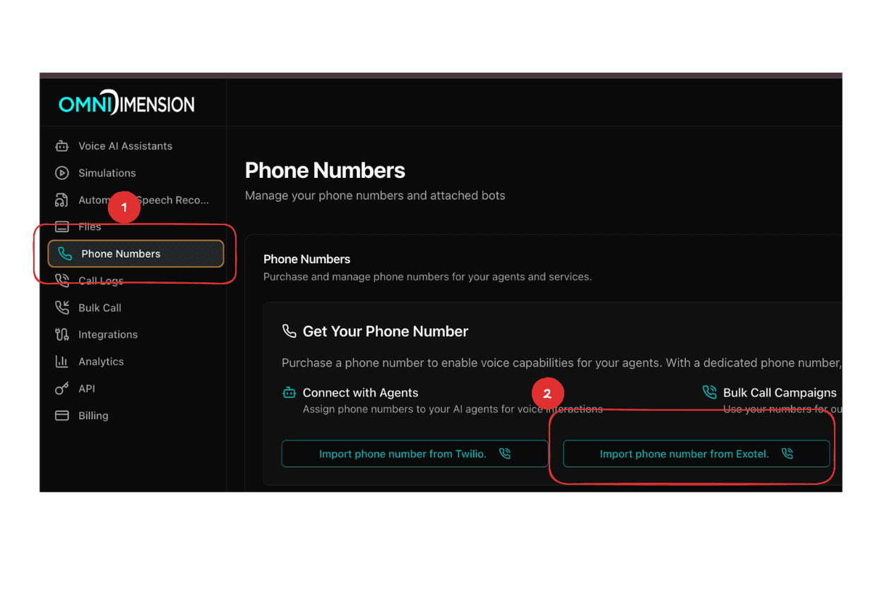 Phone Numbers Section