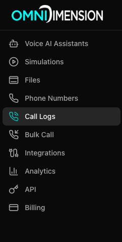 Call logs page