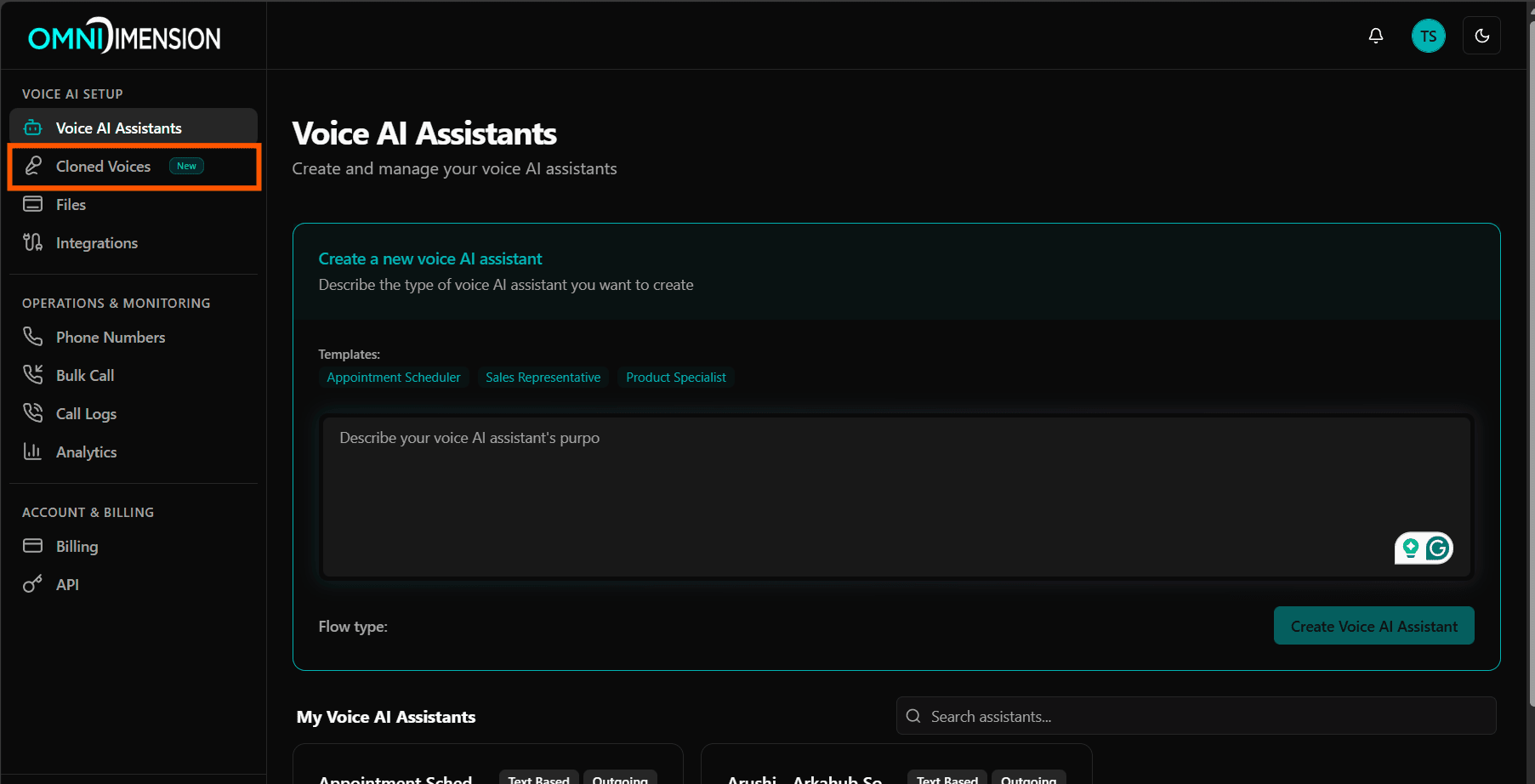 Cloned Voices landing page